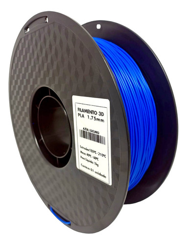 Filamento 3d Pla 1.75mm Rolo 1kg Cor Brilhante Masterprint Cor Azul-escuro