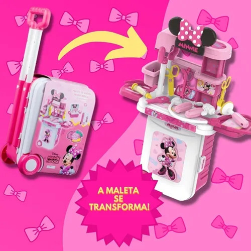 Maleta Médico Infantil Minnie Mouse Mala C/ Acessório Disney