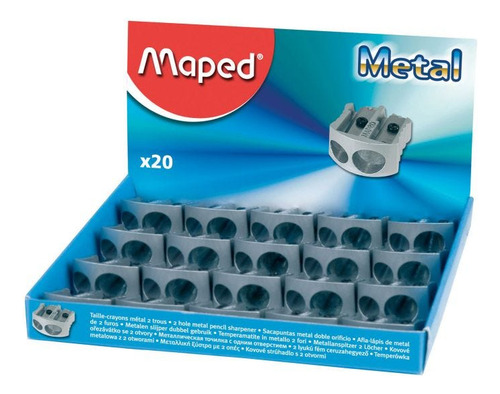 2 Pzas Sacapuntas Metalico Maped 506700 Design 2 Orificios