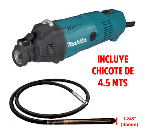 Imagen 2 de 5 de Vibrador Para Concreto Electrico Makita Vr1000x45 (4.5mts)