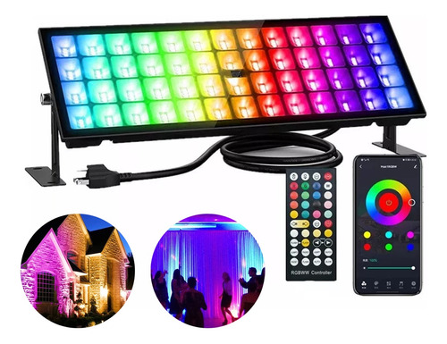 Barras De Luz Led Rgb+cw De 96w 108leds Cambia De Color Ip66