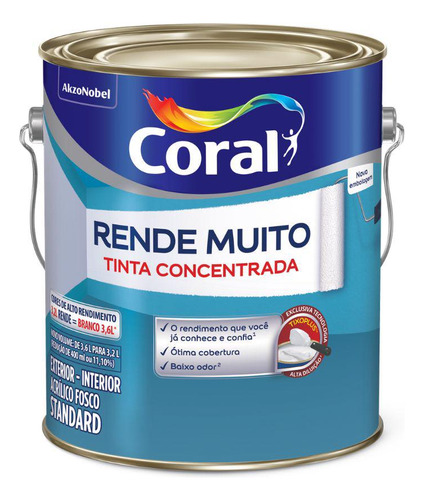 Tinta Acrílica Coral Rende Muito 3200ml Marfim