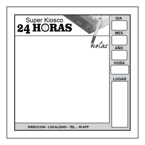 20 Blocks Taco Publicitario, Anotador. Personalizado 10x10