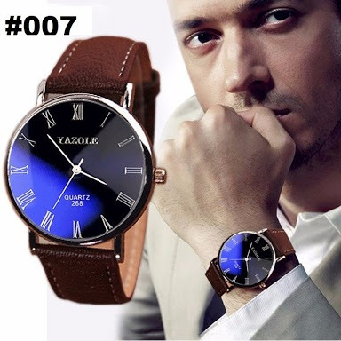 Relogio Yazole Social, Pulseira De Couro, Moda Masculino