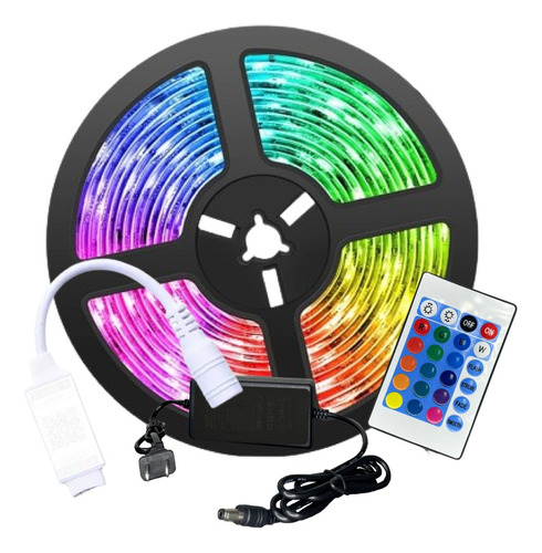 Cinta Led 16 Colores Rgb + Bluetooth + Adaptador (5mts 5050)