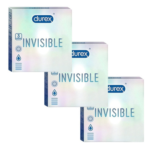 Durex Invisible Pack 9 Condones Preservativos Transparentes