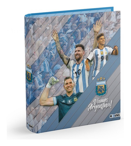 Carpeta Selección Argentina A4 2 X 40 2 Aros Mooving Color Celeste