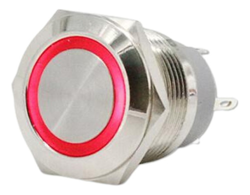 Interruptor Pulsador Metal Impermeable, 12mm, 5v Rojo