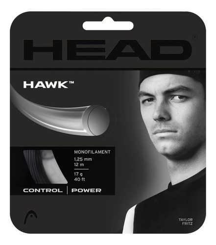 Head Unisex - Adultos Hawk Set Cordaje De Tenis, Negro, 17
