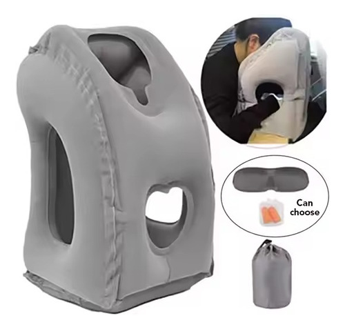 Almohada de viaje inflable para aviones, ligera, inflable para dormir en el cuello