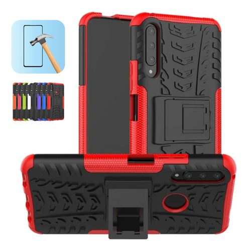 Funda Para Galaxy A50 Con Mica Varios Modelos Antigolpes Rojo Dazzle