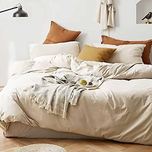 Etdiffe Juego De Edredón Beige Tamaño Queen, Juego De Cama M
