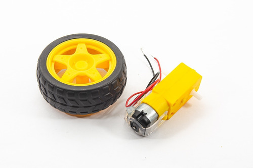 Imagen 4 de 6 de Motor Dc Arduino Caja Reductora Rueda Goma Kit X 4