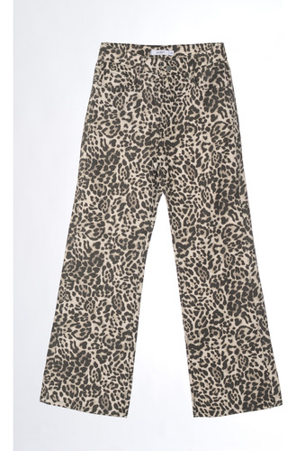 Jean Animal Print Wide Leg Tiro Medio Mujer Infoestilos