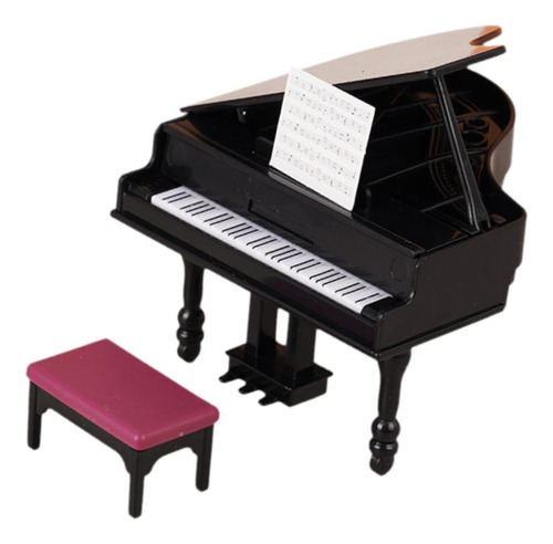 2 X 1/12 Casa De Muñecas Mini Piano De Cola Casa De