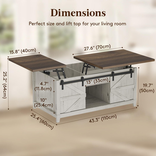 Lifewit Mesa Auxiliar De Doble Elevación Con Puertas