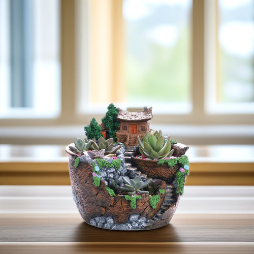 Maceta Con Forma De Flor Artificial Para Plantas Suculentas