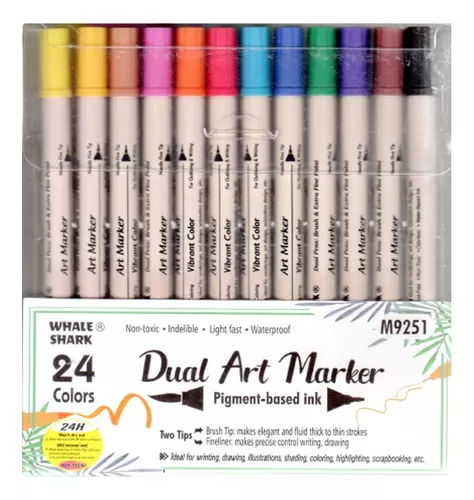 Marcador Doble Punta Pincel Dualbrushpen Microfibra X24 Brw