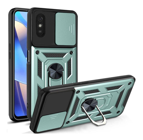 Protector Para Xiaomi Redmi 9a Camring 3 En 1 Verde