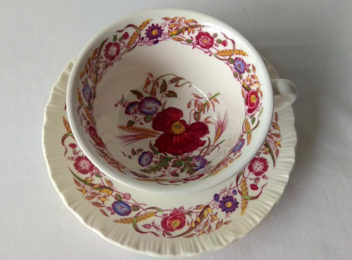 Taza Y Plato De Té Porcelana Inglesa Wedgwood Cornflower (Usado)