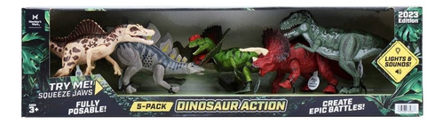 Set 5 Dinosaurios Con Luz Y Sonido Member Mark 