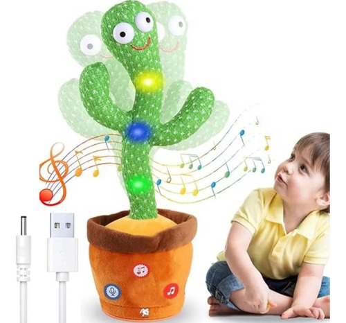 Cactus Peluche Bailarin Canta Graba Educativo De 32cm