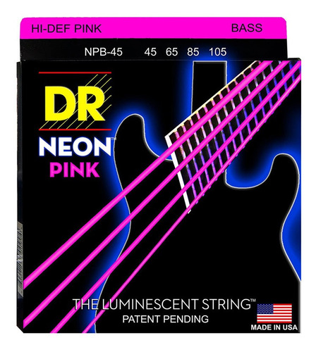 Cuerdas Dr Bajo Electrico Medium 45/105 Neon Pink