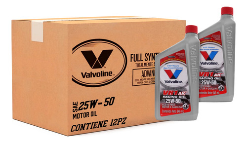 Kit Caja 12 Litros Aceite Multigrado 25w50 Vr1 Valvoline