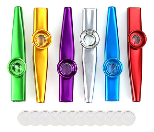 6 Flautas De Metal Kazoo Instrumentos Musicales De Juguete P