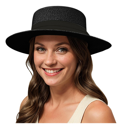 Lanzom Upf50+ Sombrero Panama De Ala Ancha For Woman