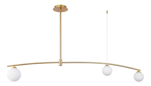 Lustre Pendente Calder Dourado E Branco Bella Dw003