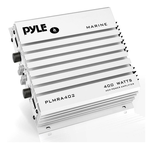 Pyle Amplificador Marino 400W 4 Canales Blanco