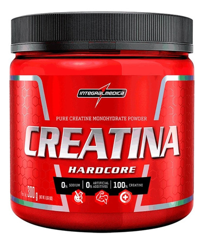 Kit Creatina Hardcore 300g Com Hypercalorico Creamass 3kg Sabores Chocolate