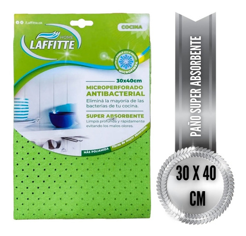 Paño Microfibra Microperforado Antibacterial Aj48h Laffitte