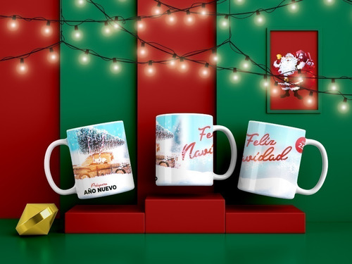 Plantillas Diseños Para Tazas Navidad Sublimación M53