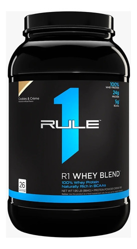 Proteína Rule 1 / 100% Whey Blend Proteín / 2 Lb / 26 Srv / Sabor Cookies & Cream