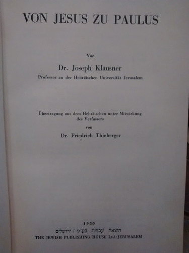 Von Jesus Zu Paulus - Joseph Klausner