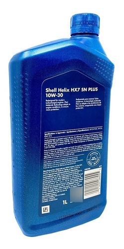 Imagen 2 de 3 de Aceite Semi Sintentico 10w30 Shell Helix Hx7 - Api Sn - 1l