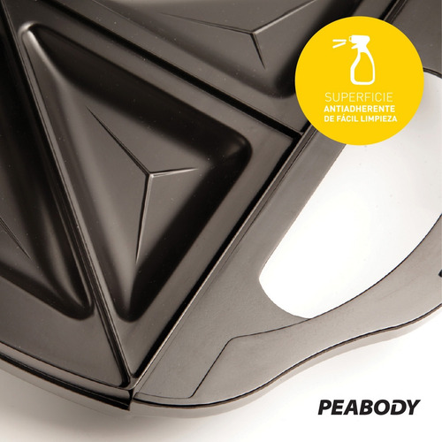 Imagen 3 de 9 de Sandwichera Eléctrica Antiadherente Peabody Pe-s6191