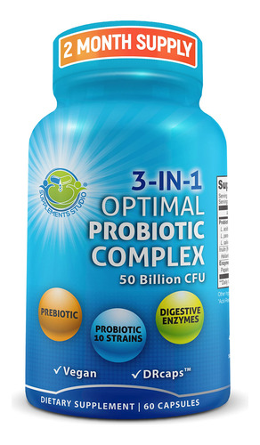 Probiotic 50 Billion Cfu, Prebiotic, Digestive Enzymes, 2 Mo