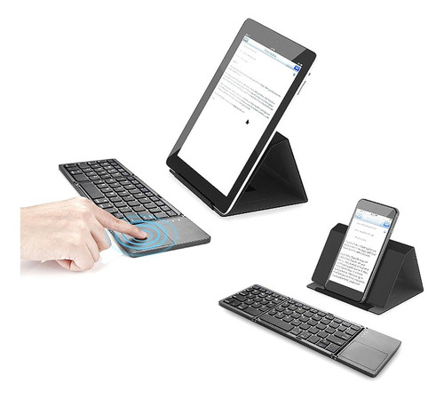 . Teclado Bt Inalámbrico, Mini Teclado Plegable, Portátil,