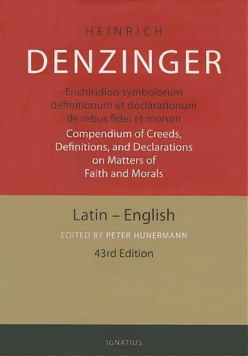 Enchiridion Symbolorum, De Heinrich Denzinger. Editorial Ignatius Press, Tapa Dura En Inglés