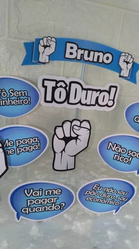 Kit Topo Topper De Bolo Festa Adulto Personalizado Pão Duro