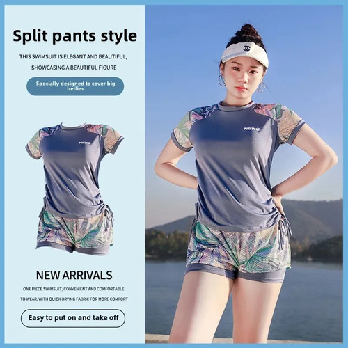 Traje De Baño Para Mujer Conservative Plus Size Ink Blue