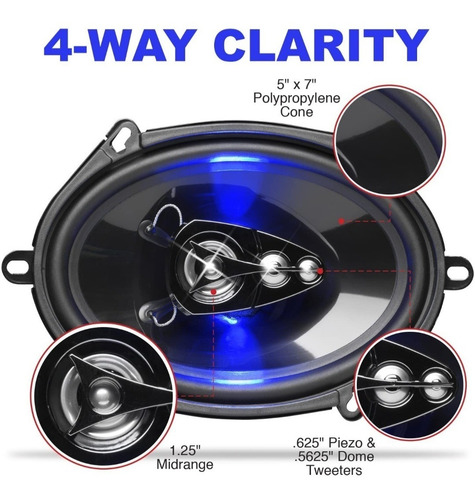 Boss Audio Par Bocinas 5x7 Pulgadas Ovalada 300 Watts Led Color Negro