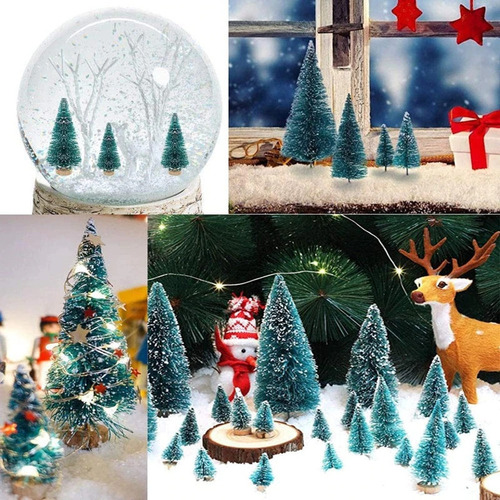 Árbol De Navidad Pequeño Hecho A Mano, 48 Unidades, De Pino