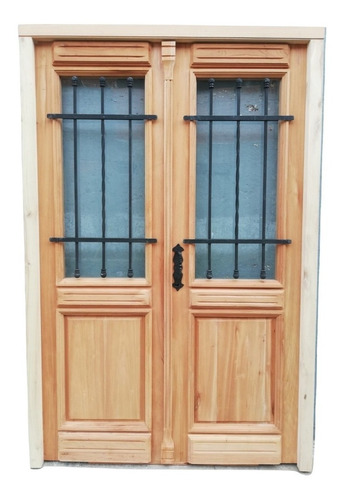 Puerta Doble De Madera Colonial Estilo Antigua En Cedro