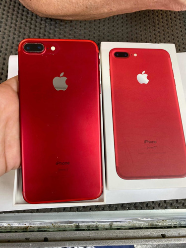 iPhone 7 Plus Vermelho 256gb Caixa, Trincado Home Funcionand