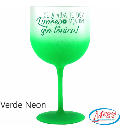 Imagem 8 de 9 de 50 Taça Gin Degrade Personalizada Neon E Cores 600ml Fre/ver