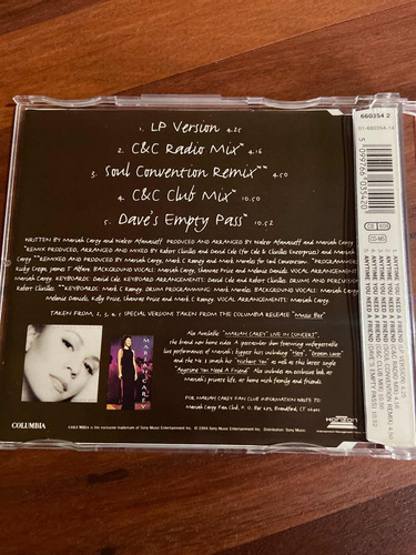 Mariah Carey Anytime You Need A Friend Cd Single Remixes (Usado)